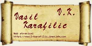 Vasil Karafilić vizit kartica